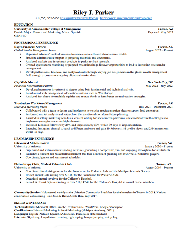 Sample Resume
